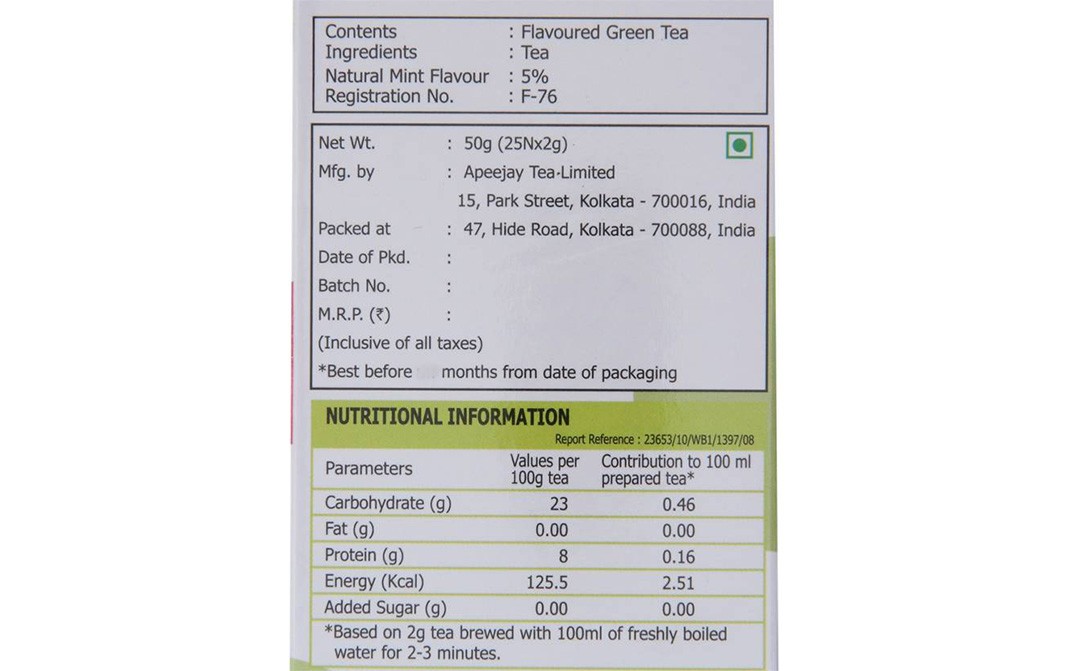 Typhoo Green Tea Moroccan Mint   Box  25 pcs